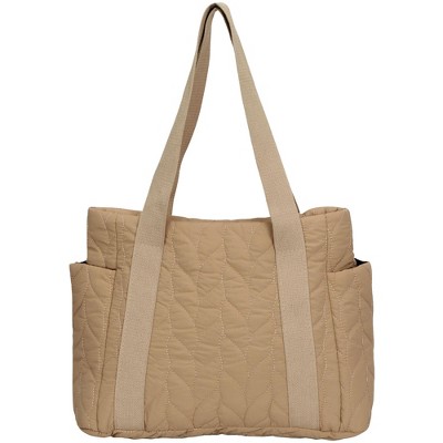Hynes Eagle Travel Quilted Tote Bag-Khaki