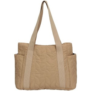 Hynes Eagle Travel Quilted Tote Bag-Khaki - 1 of 4