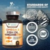 Omega 3 Fish Oil Capsules 3x Strength 2400mg EPA & DHA, Highest Potency - 120 Softgels By Nature's Nutrition - 4 of 4