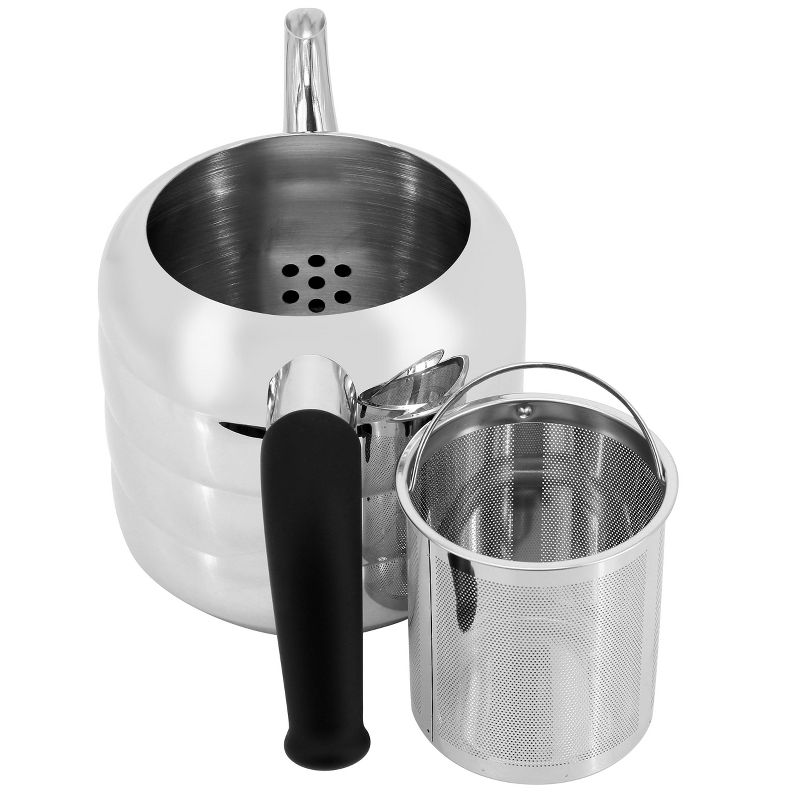Korkmaz Mina Maxi Stainless Steel 1.1 Liter Tea Pot and 2.0 Liter Kettle Set, 5 of 6