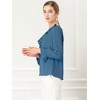 INSPIRE CHIC Women's Office Work Ruffle V Neck Long Sleeve Chiffon Peasant Blouse - 4 of 4
