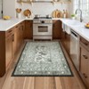 8'x10' Washable Floral Print Living Room Bedroom Rugs, Vintage Farmhouse Indoor Floor Carpet, Non Slip Large Dining Room Rugs, Grey - 2 of 4