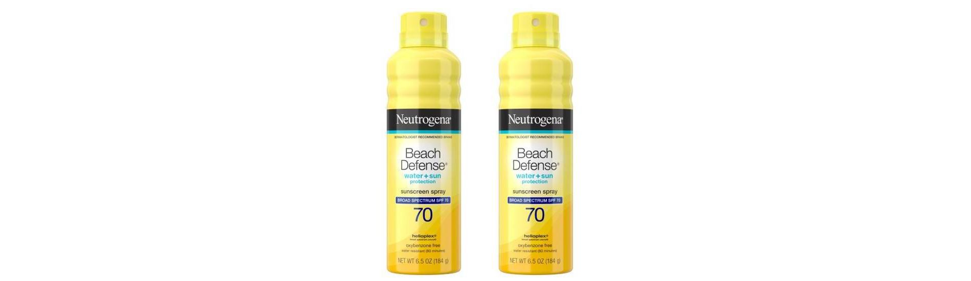 Neutrogena 2 Pack/6.5oz Each Beach Defense Sunscreen Spray, SPF 70