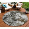 Taupe Brown And Gold Abstract Washable Indoor Outdoor Area Rug - 2 of 4