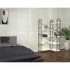 5-Tier Open Corner Bookshelf,Industrial Corner Bookshelf with Thickened Iron Frame and Walnut Shelves,Modern Home Storage Rack-Baofuwish - 3 of 4