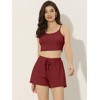 cheibear Women's Spaghetti Straps Cami Tops with Shorts Lounge Sleepwear Pajama Set - 2 of 4