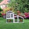 PawHut 69" Chicken Coop Wooden Chicken House, Rabbit Hutch Pen Outdoor Backyard Poultry Hen Cage with Run w/ Nesting Box Removable Tray Lockable Door - 3 of 4