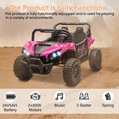 coucheta 24V Ride On Toys for Big Kids, 2 Seater Ride On UTV with Remote Control, Kids Electric Vehicle with 21" Spacious Seat,  Spring Suspension
