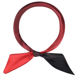 INSPIRE CHIC Women's Contrast Color Square Gradient Colorful Satin Silky Neck Scarves 1Pc - 1 of 4