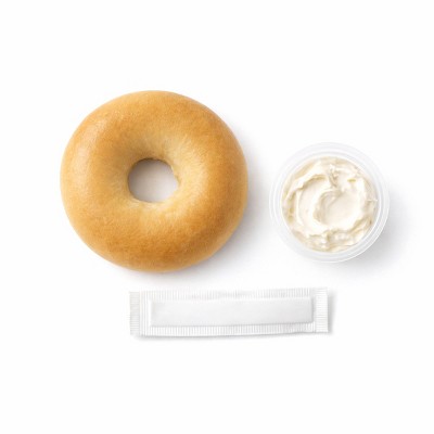 Snack it Naturally  Plain Bagel with cream cheese cup - 4oz