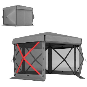 Outsunny 12' x 12' Hexagonal Pop Up Gazebo with 5 Sidewalls, Portable Outdoor Canopy - 1 of 4