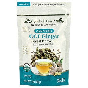 DelighTeas Ayurvedic CCF Ginger, Herbal Detox Tea, Loose Blend, Caffeine Free, 3 oz (85 g) - 1 of 2