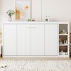 Wooden Murphy Bed With Bookshelf,Wall Bed With 3 Storage Racks,Wall Bed Murphy Bed -Maison Boucle - 2 of 4