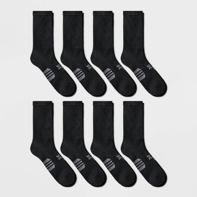 Men&#39;s Striped Surge Mesh Crew Socks 8pk - All In Motion&#8482; Black 6-12