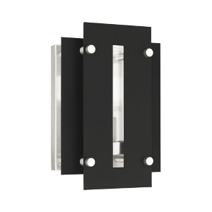 Livex Lighting Utrecht 1 - Light Wall Light in  Black/Brushed Nickel - 1 of 4