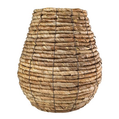 10.25" Capucine Natural Texture Decorative Accent Woven Vase