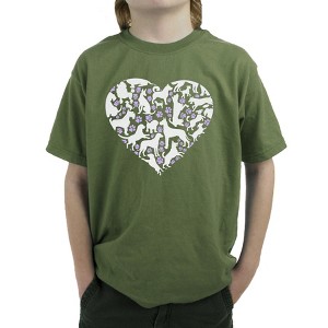 LA Pop Art Dog Heart - Boy's Word Art T-Shirt - 1 of 4