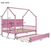 Wooden Twin Size House Bed With 2 Drawers, Storage Shelf Kids' Bed, Multifunctional Sky Roof House Bed Frame - 2 of 4