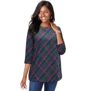 Jessica London Stretch Cotton Boatneck Tunic - 1 of 4