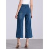 Allegra K Women's Casual High Waist Cropped Denim Pants - 3 of 4