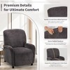 COLAMY Push Back Recliner Chair with Wingback Design, Fabric Accent Chair with Armrests & Wooden Legs for Living Room or Bedroom, Grey - 4 of 4