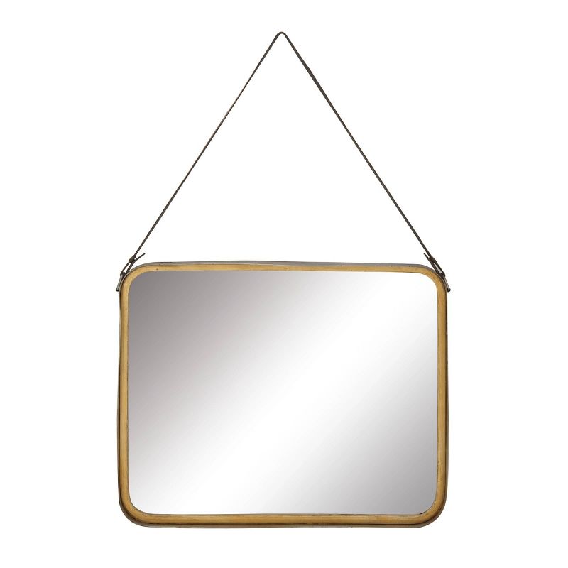Metal Wall Mirror with Hanging Strap Gold - Olivia &#38; May, 1 of 9