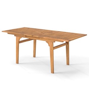 Costway Expandable Outdoor Dining Table 55"-71" Acacia Wood Patio Table for 6-8 Person - 1 of 4