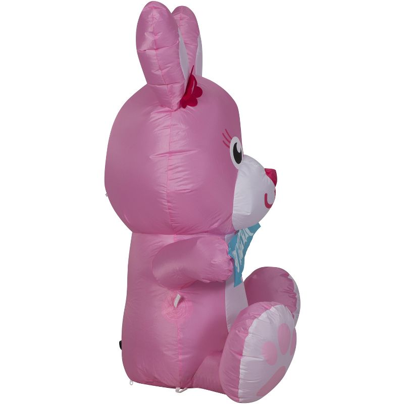 Gemmy Airblown Inflatable Pink Easter Bunny, 3.5 ft Tall,, 3 of 6