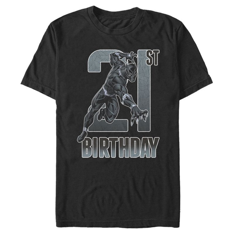 Men's Marvel Black Panther 21st Birthday T-Shirt, 1 of 5