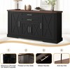 Okak Farmhouse Sideboard Buffet Cabinet with Storage, Fluted Wood Kitchen Console Table with 4 Doors & 3 Drawers for Dining Room Entryway - 2 of 4