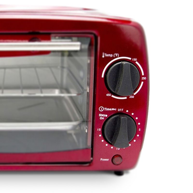 Brentwood 9-Liter 4 Slice Toaster Oven Broiler in Red, 4 of 6