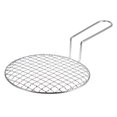 Unique Bargains Stainless Steel Grills Round Barbecue Mesh Outdoor Grill with Handle
