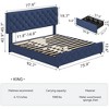 Homhougo Full Size Bed Frame with 4 Storage Drawers, Upholstered Platform Bed Frame with Adjustable Headboard, Diamond Stitched Button Tufted, Grey - 2 of 4