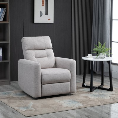 HomCom Manual Recliner Linen Swivel Rocker Chair