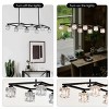 BAOURE Black Crystal Chandelier for Dining Room, 8-Light Kitchen Chandelier Light Fixture, 38.4in Modern Metal Industrial Chandeliers - 2 of 4