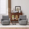 360° Swivel Leisure Chair, Boucle Fabric Striped Armchair with Metal Base, Modern Accent Chair Single Sofa - ModernLuxe - 2 of 4