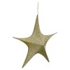 Northlight 30" Gold Tinsel Foldable Christmas Star Outdoor Decoration - 3 of 4