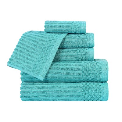 Modern Ribbed Cotton  Assorted Towel Set by Blue Nile Mills