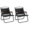 vidaXL Camping Chairs 2 pcs Black 21.3"x16.9"x23.2" Oxford Fabric - 2 of 4