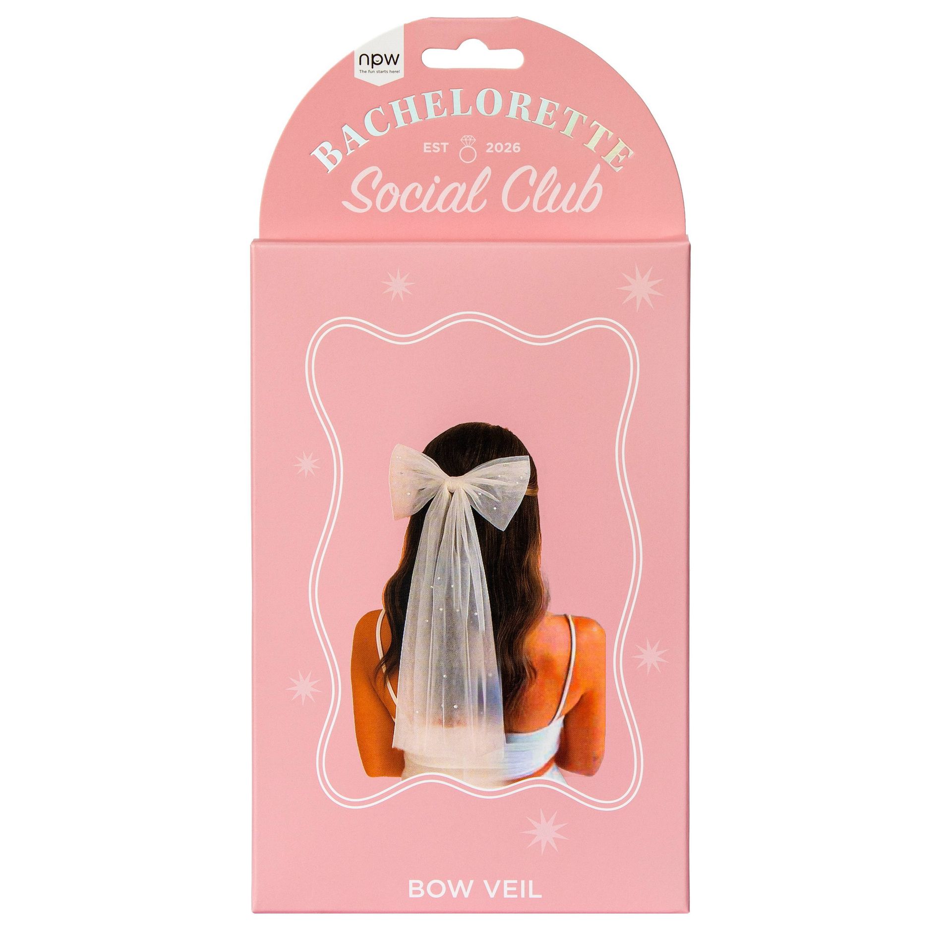 NPW Bachelorette Bow Bride Veil White