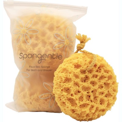 Spongentle Dual-Sided Body Sponge Loofah, Ultra Soft & Exfoliating for Gentle Daily Shower Use