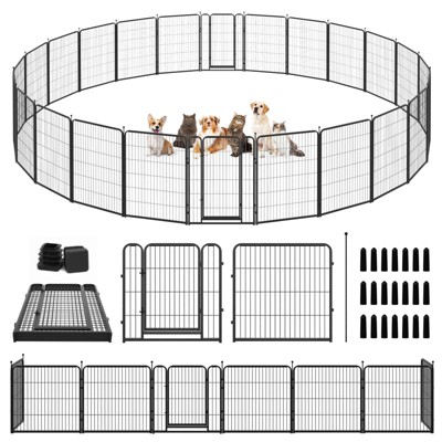 24 Panels Heavy Duty Dog Playpen 32"W×47”H Indoor Outdoor