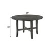 47" Round Dining Table with Fixed Top & Rustic Gray Finish - 4 of 4