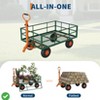 Heavy Duty Steel Garden Cart 1200 LBS Capacity 3 in 1 Pullable Garden Wagon with 13" Wheels for Gardening Soil Tools & Plant Transport - 4 of 4