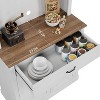 Kitchen Pantry Cabinet, 71"H Hutch Storage Cabinet with Microwave Stand, Freestanding Buffet Cabinet with Shelf and Glass Doors for Home Dining Room - 4 of 4