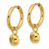 Chisel Stainless Steel Polished Yellow IP-plated with Removeable Yellow CZ Dangle Hinged Hoop Earrings - 2 of 4