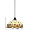 Toltec Lighting Any 1 - Light Pendant in  Matte Black with 16" Roman Jewel Art Glass Shade - 2 of 2