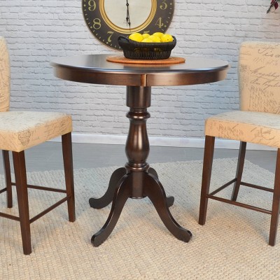 Brinsfield Espresso 30" Round Wood Transitional Counter-Height Table
