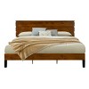 Full/Queen/King Size Wood Platform Bed Frame with Three-Piece Headboard Design, Mid-Century Modern, Brown-ModernLuxe - 4 of 4