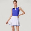 Anna-Kaci Active Women's Two-Piece Tennis Set with Sleeveless Polo Crop Top and Pleated High Waist Skirt - 2 of 4